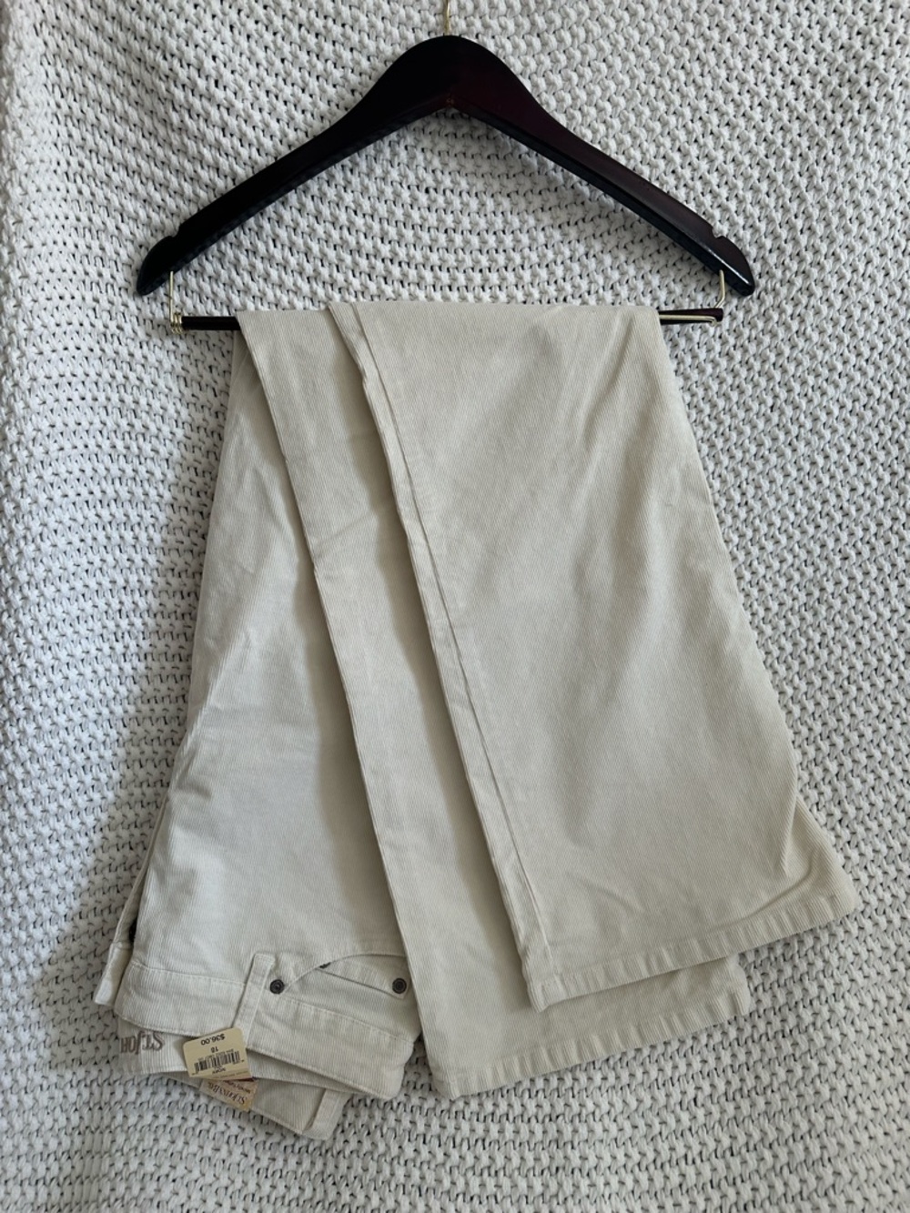 Cream Corduroy Boot Cut Pants